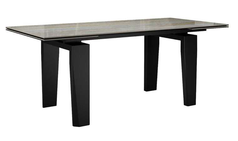 Раздвижной обеденный стол DikLine KP160 черно-серого цвета