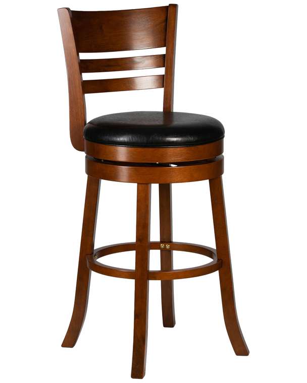 Вращающийся полубарный стул William черно-коричневого цвета