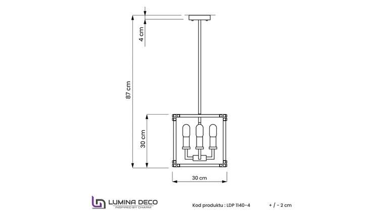 Подвесная люстра Waldorf LDP 1140-4 BK+MD (металл, цвет черный)