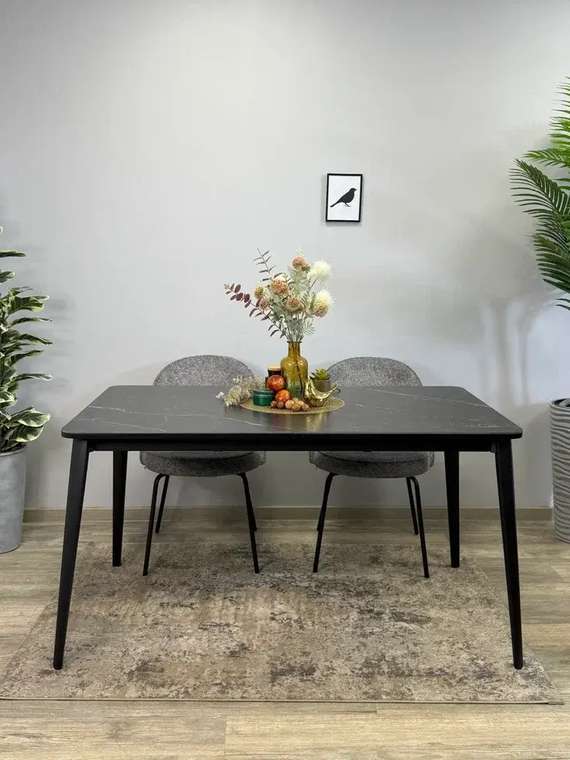 Раздвижной обеденный стол KS1400 черного цвета