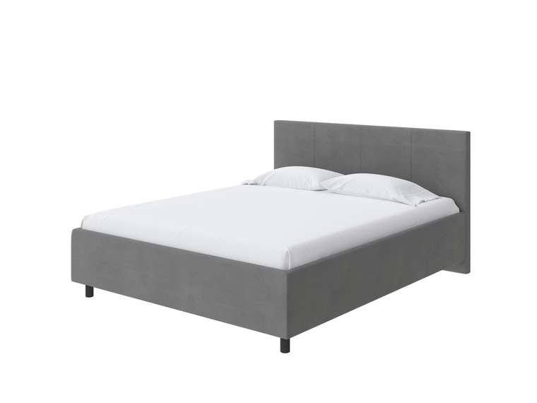 Кровать Como Veda 3 160х190 серого цвета (велюр)