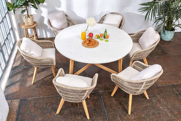 Обеденный стол Talara 150 бело-бежевого цвета