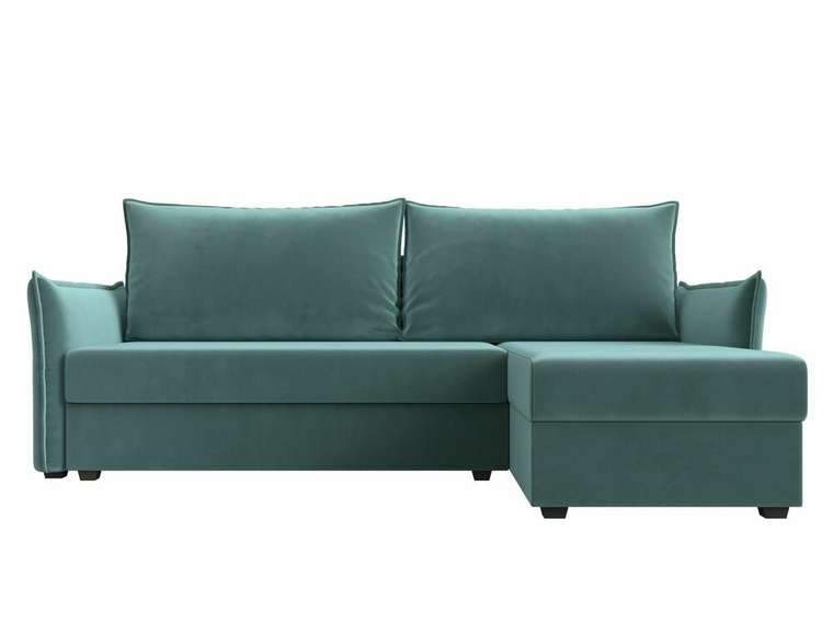 Угловой диван-кровать Лига 004 темно-бирюзового цвета угол правый 