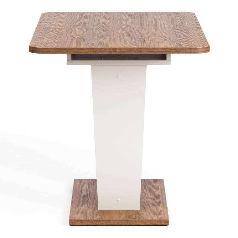 Раздвижной обеденный стол Fox бело-коричневого цвета