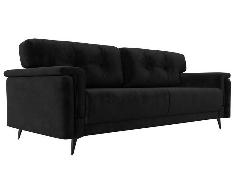 Прямой диван-кровать Оксфорд черного цвета