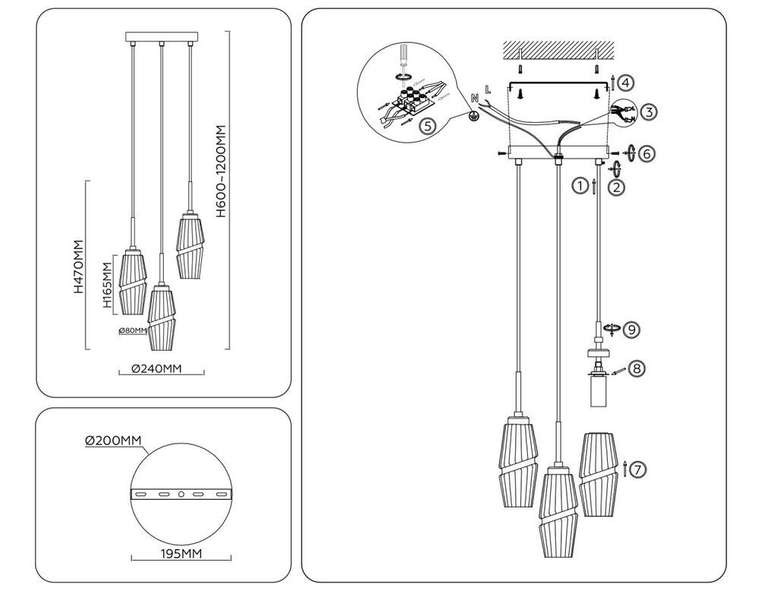 Подвесной светильник Modern LH55210 (стекло, цвет прозрачный)