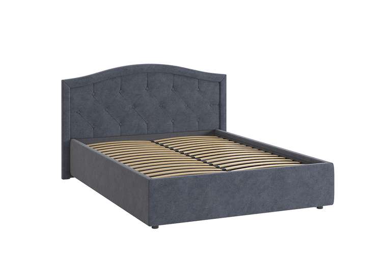 Кровать Верона 2 140х200 темно-синего цвета без подъемного механизма