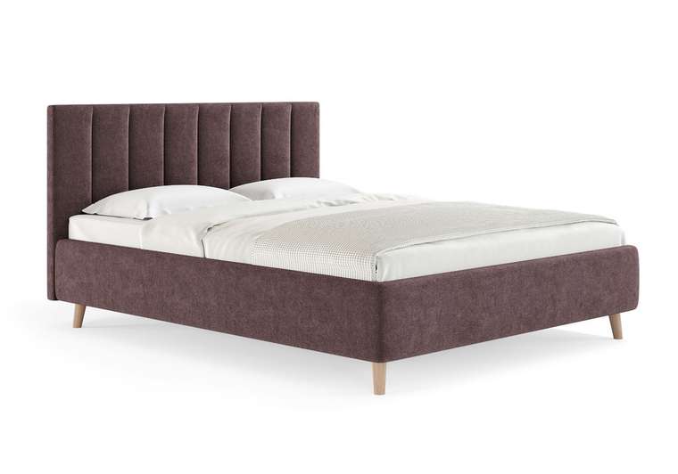 Кровать Alma 160х200 цвета марсала без основания и подъемного механизма