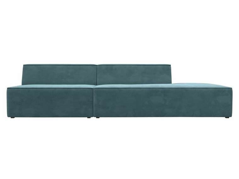 Прямой модульный диван Монс Модерн бирюзового цвета правый