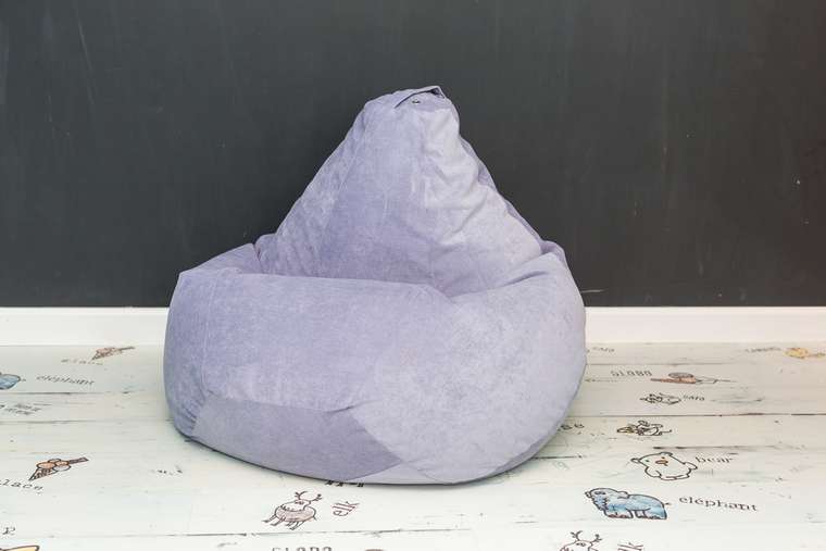 Кресло-мешок Груша в обивке из микровельвета лилового цвета 