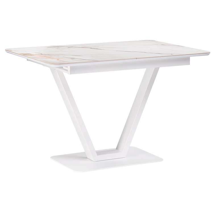 Раздвижной обеденный стол Бугун белого цвета