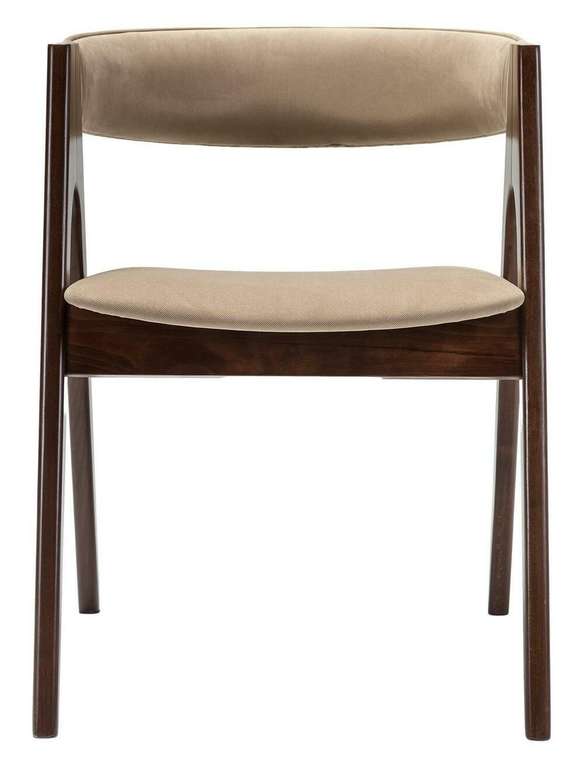 Стул-кресло Kaede бежевого-коричневого цвета