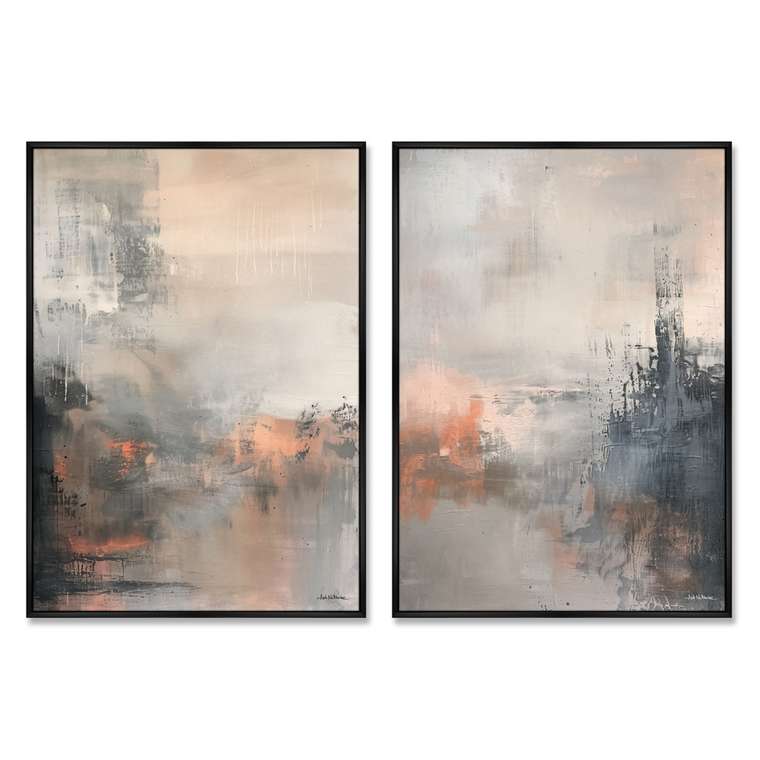 Набор из 2-х репродукций картин на холсте Терпкий закат, 2025г.