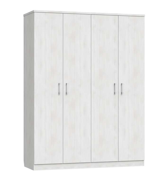 Шкаф четырехдверный для одежды Виктория белого цвета
