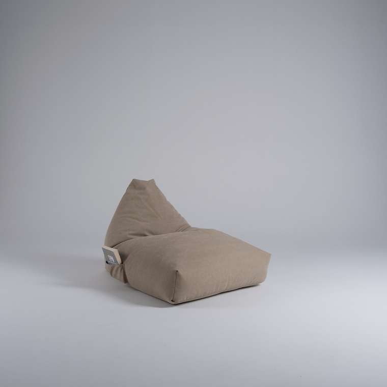 Кресло-мешок XL из натурального хлопка серо-коричневого цвета