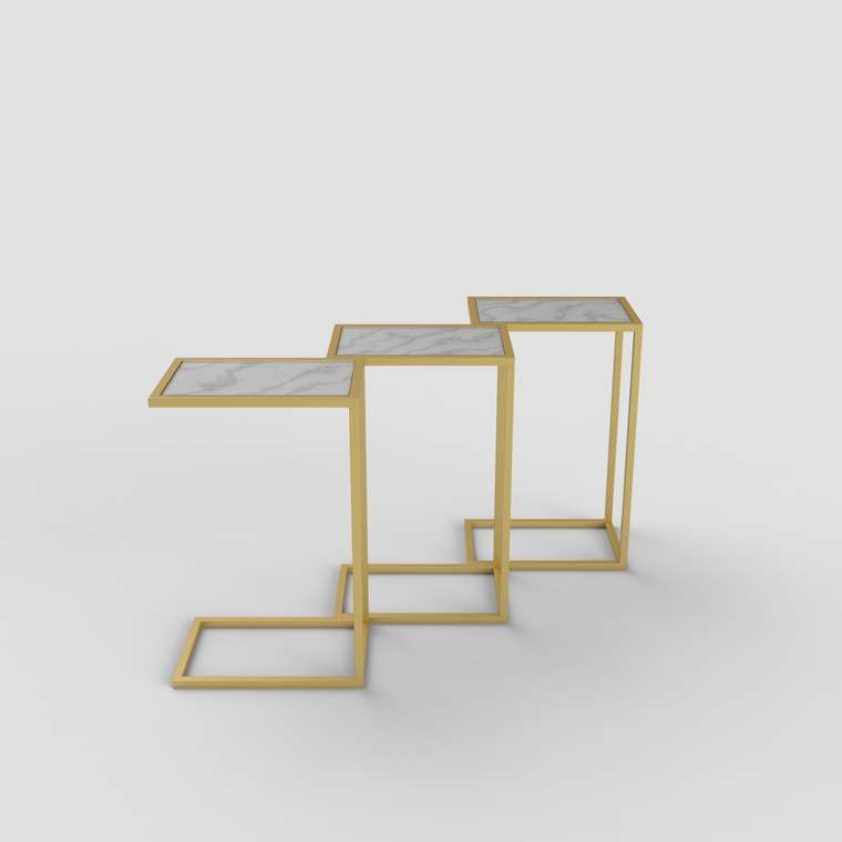 Журнальный столик "Alfred" золото с бронзовым стеклом (700х350х450)