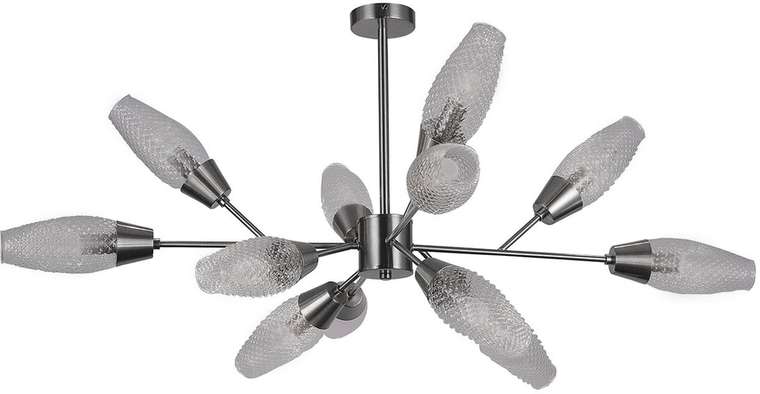 Люстра на штанге Desire 10165/12PL Nickel (стекло, цвет прозрачный)