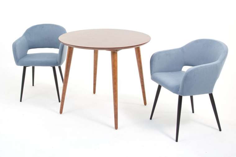 Обеденная группа Монте К 90 бежево-голубого цвета