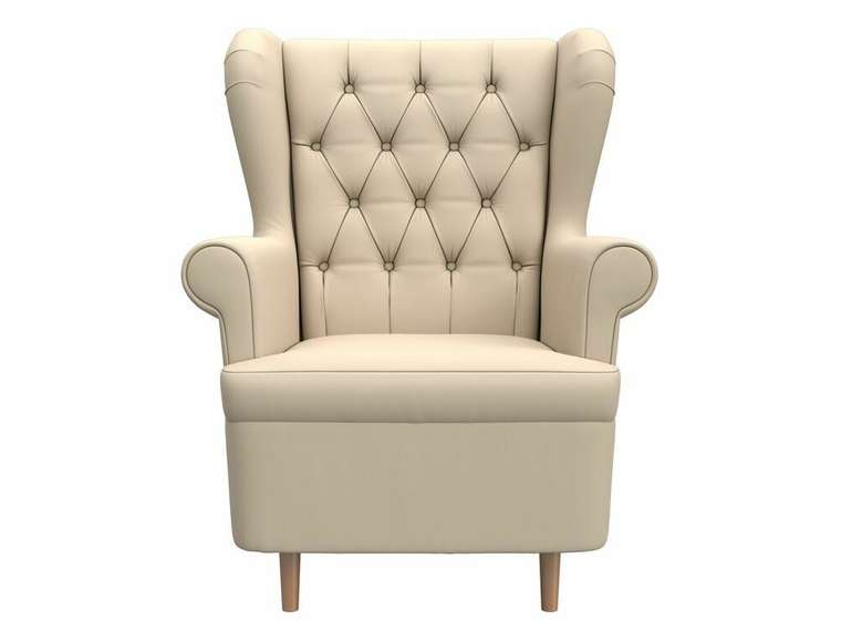 Кресло Торин Люкс бежевого цвета (экокожа)