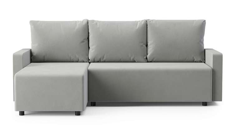 Угловой диван-кровать Винс светло-серого цвета