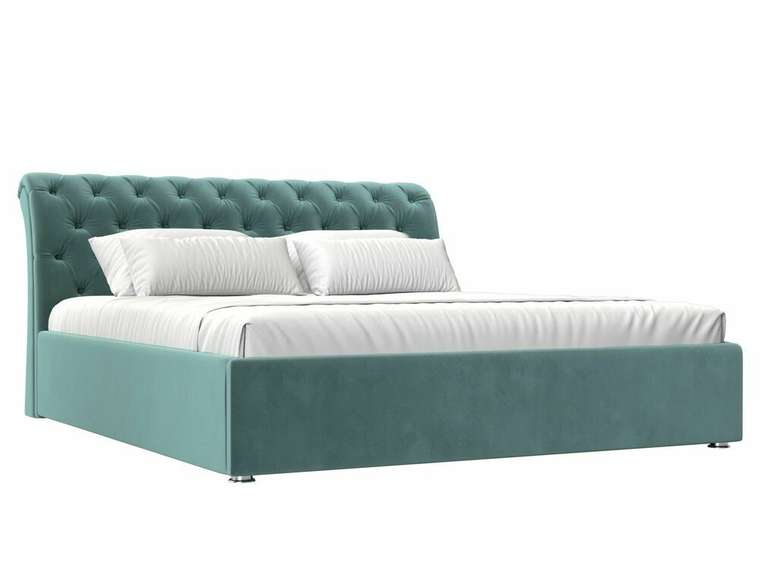 Кровать Сицилия 180х200 бирюзового цвета с подъемным механизмом 