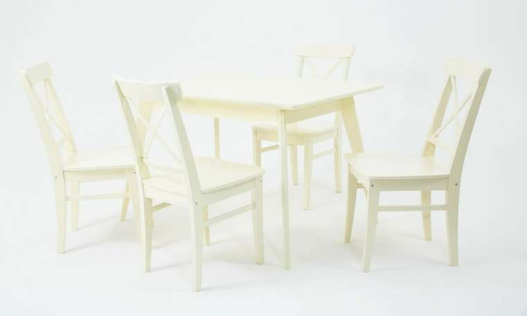 Обеденная группа Сканди 120 цвета слоновая кость