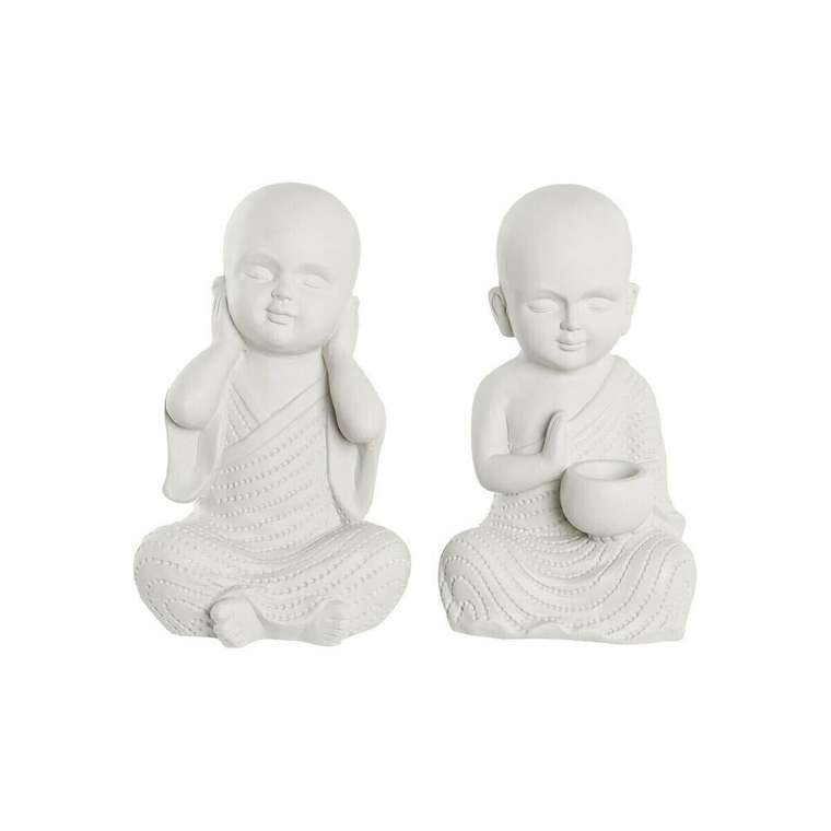 Декоративная фигура DKD Home Decor 25,5 x 19 x 39 cm Белый Монах Восточный (2 штук)