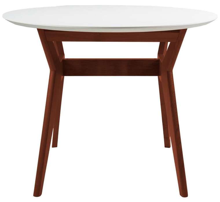 Обеденный стол Нарвик бело-коричневого цвета