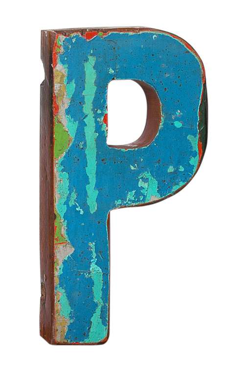 Декор буква P из фрагмента рыболовецкого судна