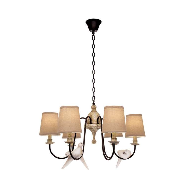 Подвесная люстра Birds Loft1029A-6 (ткань, цвет бежевый)