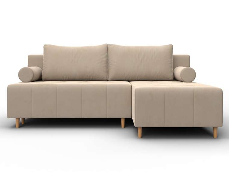 Угловой диван-кровать Лига-102 бежевого цвета 