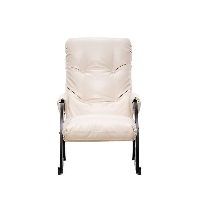 Кресло-качалка Модель 67 молочного цвета (экокожа)