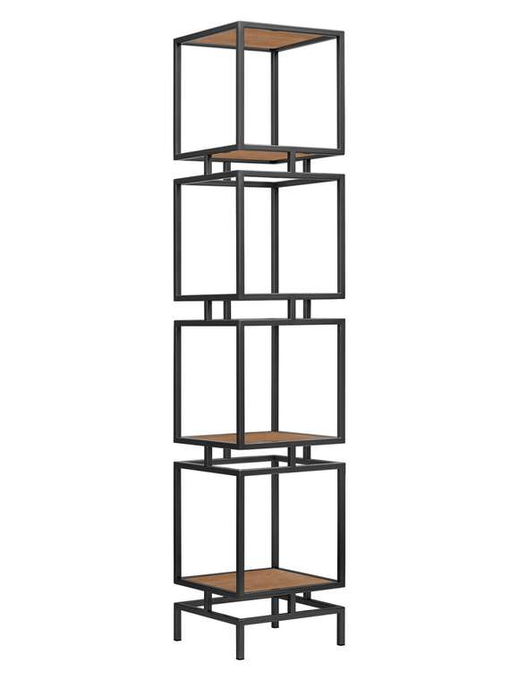 Стеллаж Cubic-4 черно-коричневого цвета