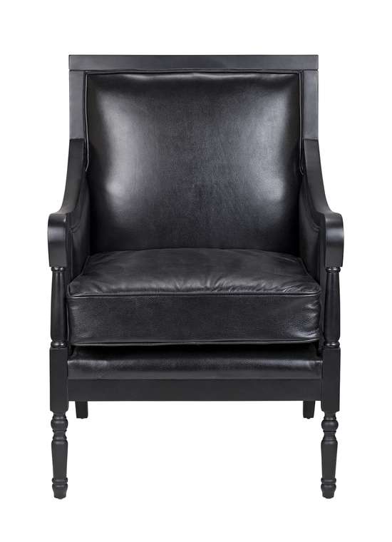 Классическое кресло Colin black leather черного цвета