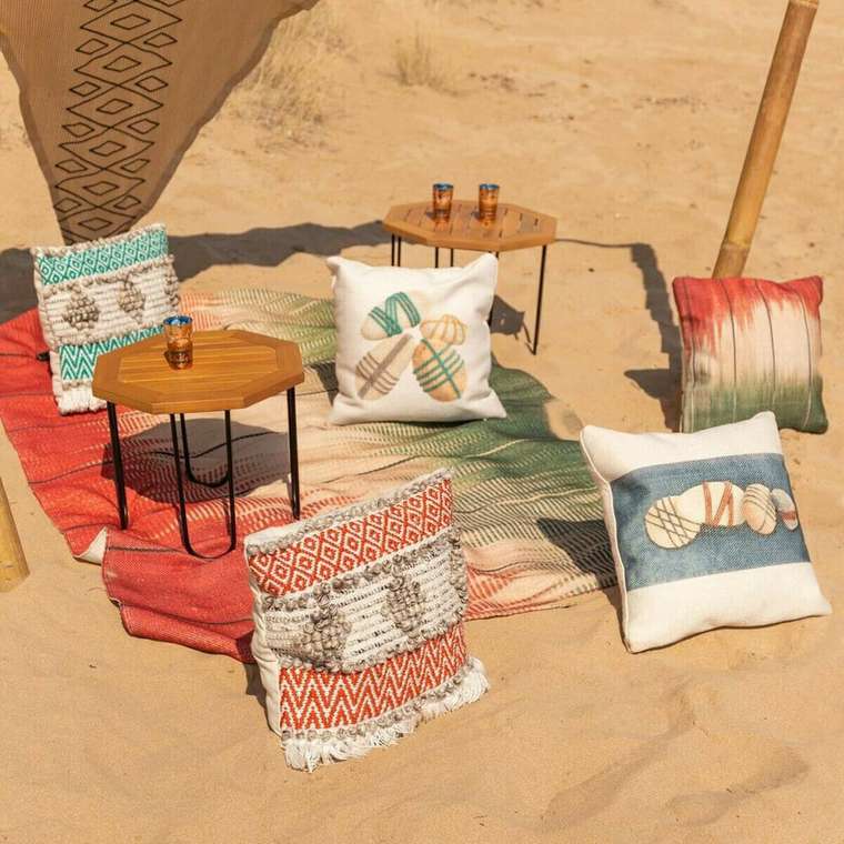 Подушка Boho Циановый PET Камень 45 x 10 x 45