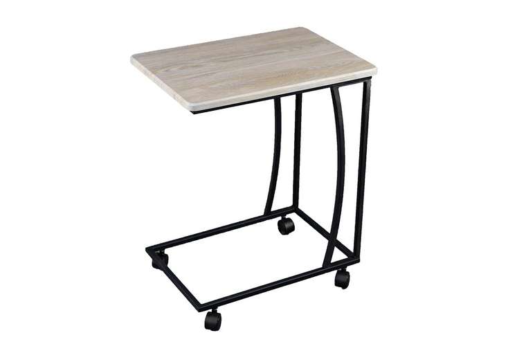 Приставной столик с изгибом Сallisto серо-бежевого цвета