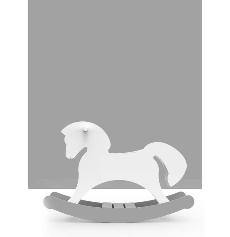  Детская лошадка- качалка Qummi с серыми полозьями