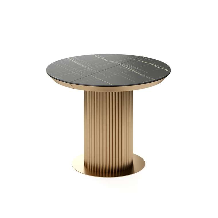 Раздвижной обеденный стол Фрах черно-золотого цвета