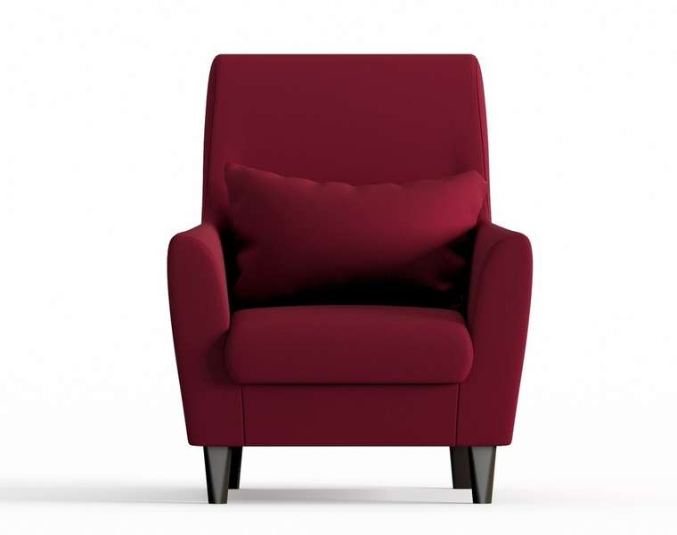 Кресло из велюра Кастилия бордового цвета