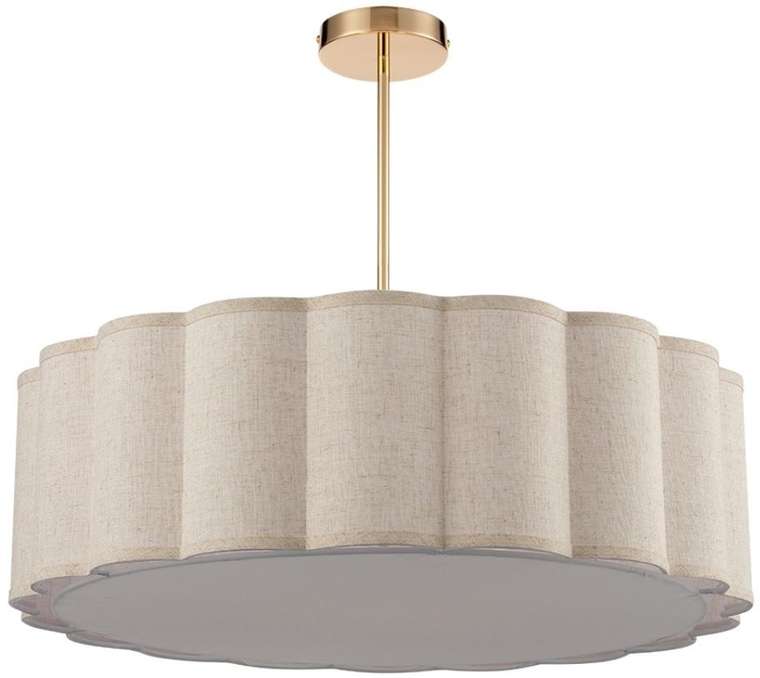 Потолочная люстра на штанге Lumion Kortni 8287/7 золотой/бежевый, металл/текстиль Е14 7*40W 220V KORTNI