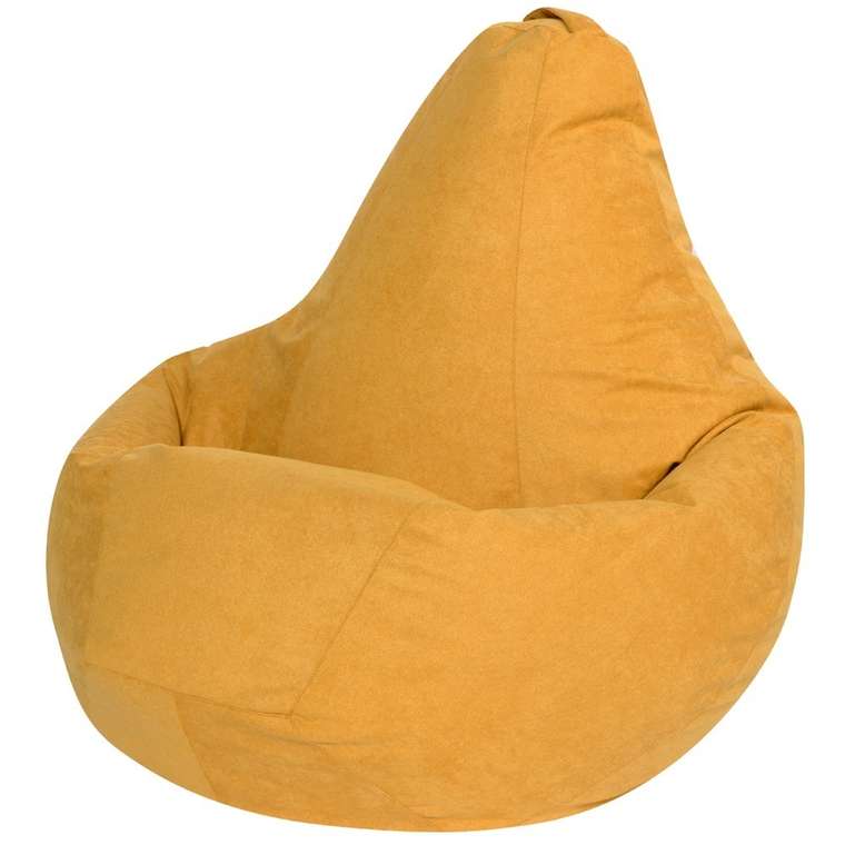 Кресло-мешок Груша L желтого цвета