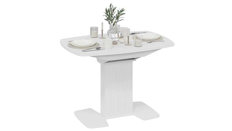 Стол обеденный раздвижной Хилтон белого цвета