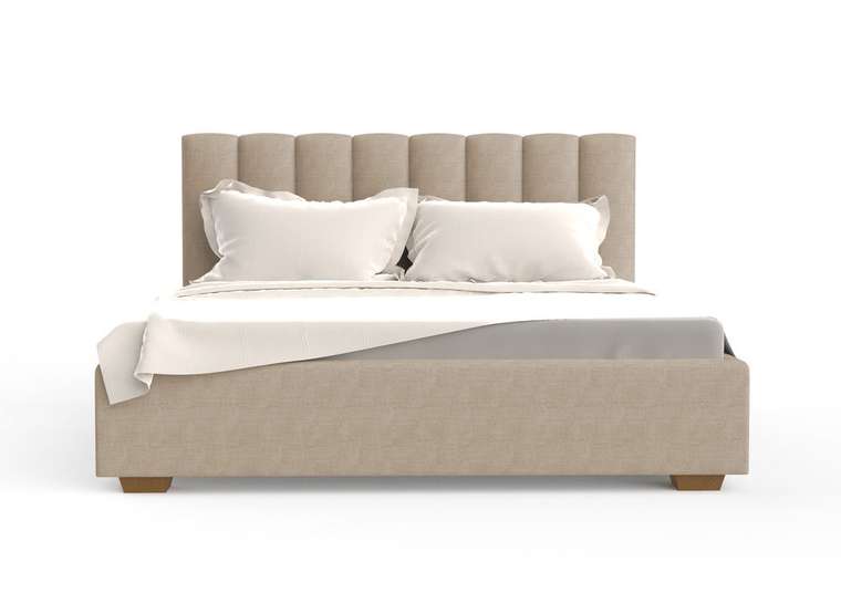 Кровать Клэр 140х200 бежевого цвета с подъемным механизмом 