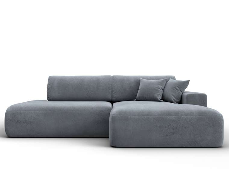 Угловой диван-кровать Лига 036 Модерн серого цвета правый