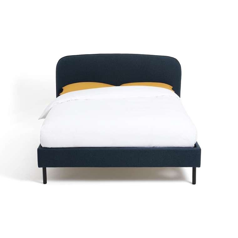 Кровать мягкая с кроватным основанием Conto 140x190 синего цвета