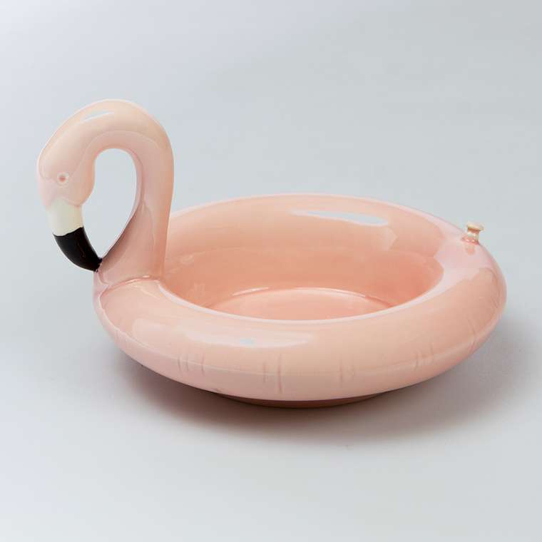 Миска сервировочная керамическая Doiy floatie flamingo