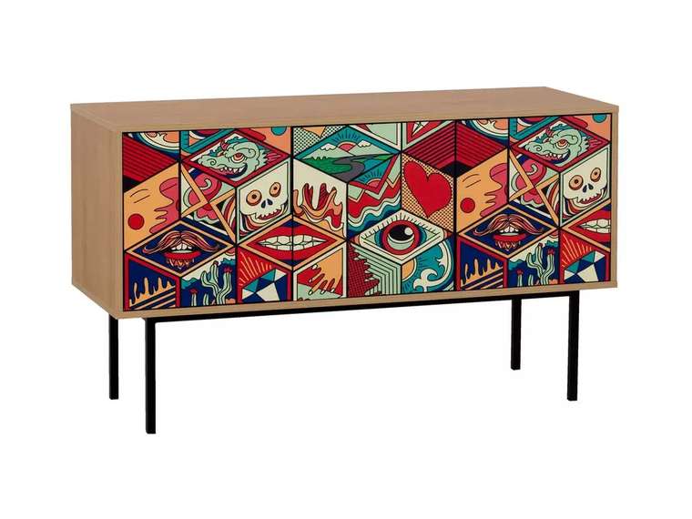 Тумба под TV Boho М коричневого цвета на металлических ножках