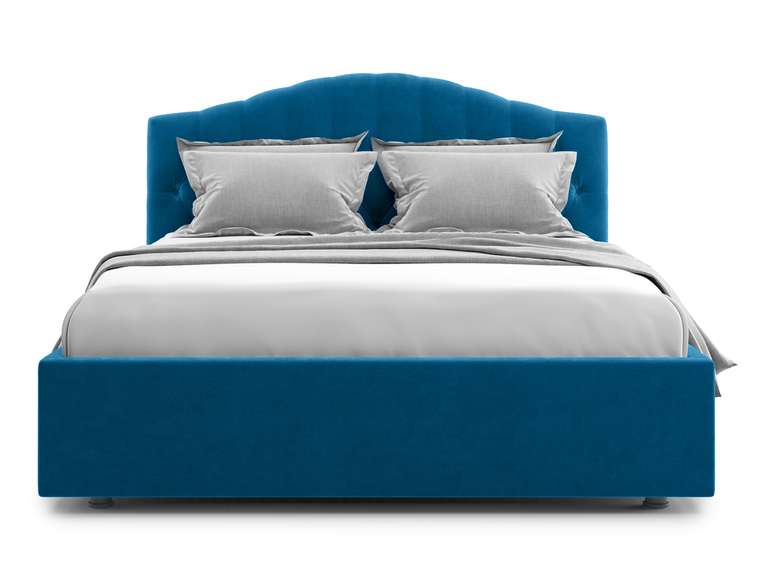 Кровать Lugano 160х200 синего цвета с подъемным механизмом