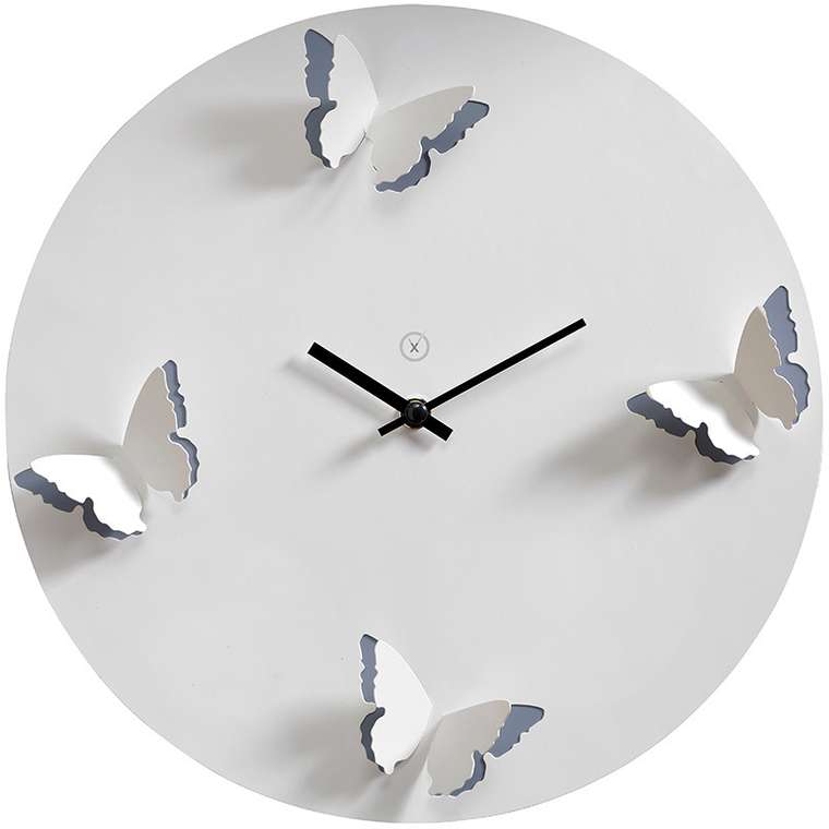 Настенные часы Venice с бабочками на циферблате