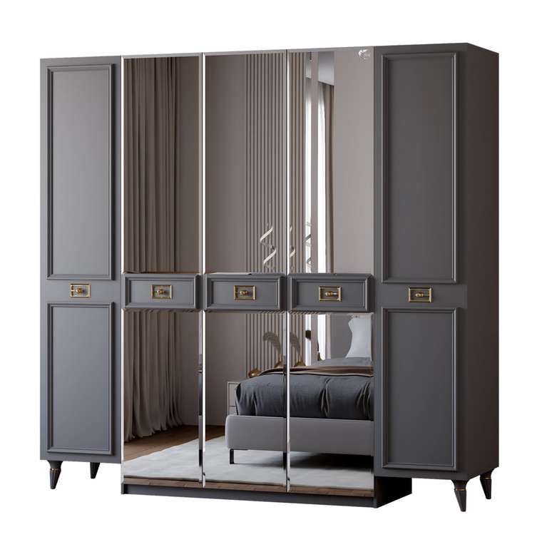 Шкаф Валенсия серого цвета